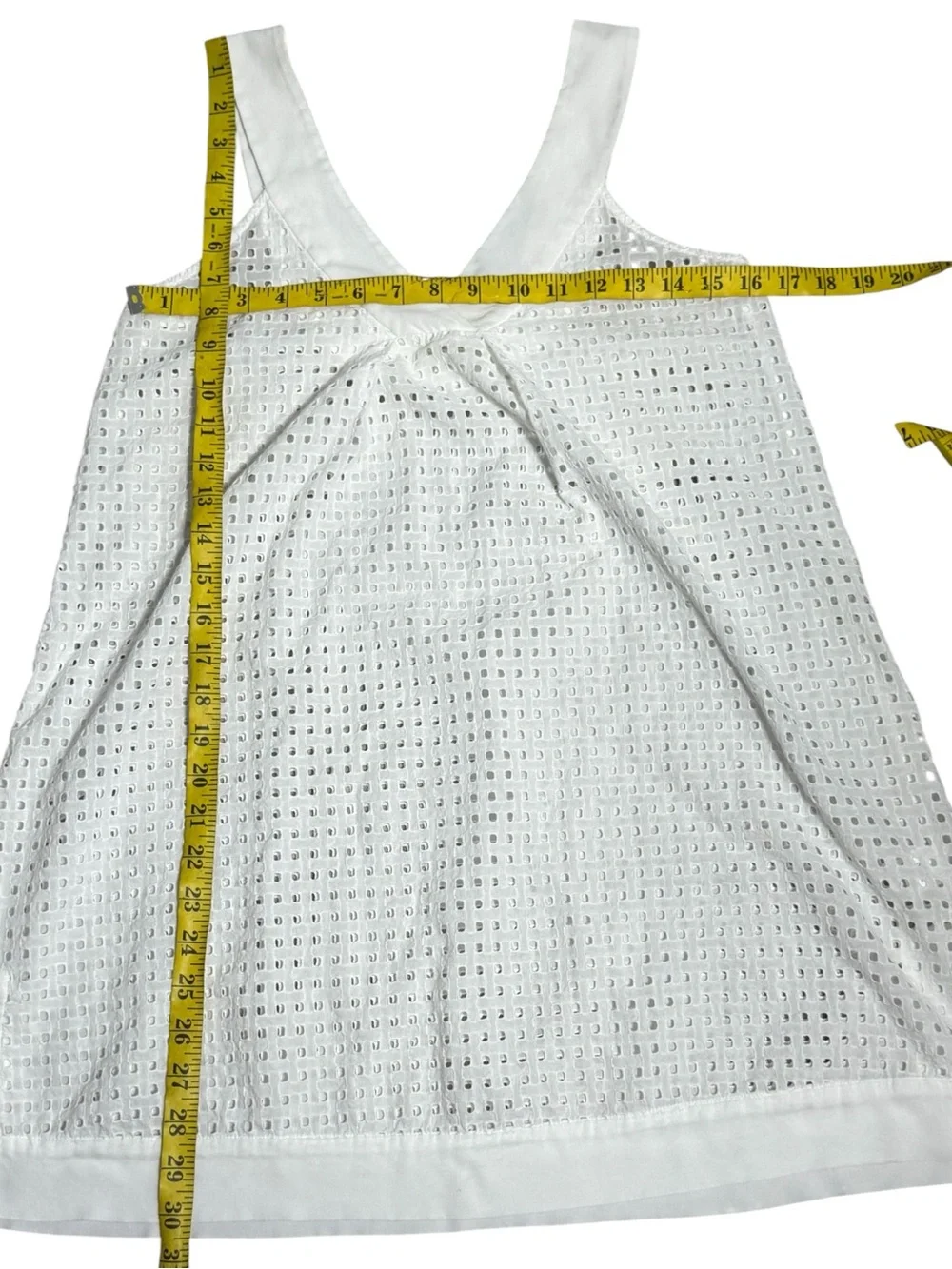 Shoshanna Swim White Eyelet V-Neck Dress Beach Cover Up tunic dress Size Small - Picture 4 of 6